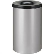 Fire-retardant waste paper bin 110l grey aluminium