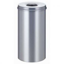 Fire-retardant waste paper bin 50l silver