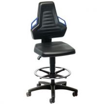 Black ergoconfort vinyl high chair self-locking castors