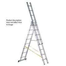 Trade 3 part skymaster ladder 3x9 rungs 6.70m ext length