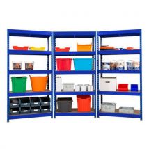 Rapid 3 250kg shelving - 5 shelves 1800hx900wx450mmd - blue