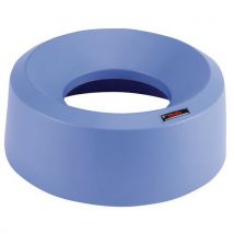 Blue round funnel lid for iris bin