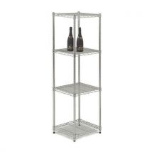 Chrome tower display unit 1270hx610wx610mmd c/w4 shelves