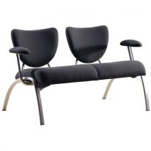 Smile reception bench black total width: 120 cm seat w: 99 cm