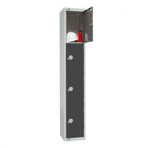 Dark grey 4 door antibac locker 1800x300x450mm cylinder lock