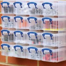16 x Really Useful Storage Boxes with Box Holder 0.3L by Really Useful Products Ltd