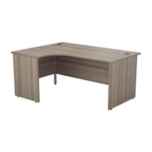 Grey oak lh crescent one panel desk 730x1800x1200mm