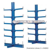 Double sided cantilever bar rack with 10 arms and end stops