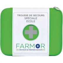 Large first-aid kit for schools fluo. Green polyurethane