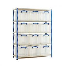 Rapid 2 bay - blue - 12x35l clear yellow/silver boxes