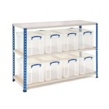 Blue/Grey Really Useful Archive Shelving with 8 x Boxes 24L by Really Useful Products Ltd