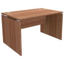 Square panel-base straight desk l 120 walnut