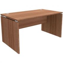 Square panel-base straight desk l 140 walnut