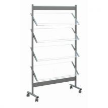 Mobile a4 16-compartment display stand steel