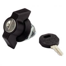 Black polyamide butterfly knob without cam with cylinder 405e