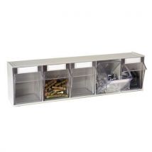 Tilt Bins 5 Section Grey / Clear