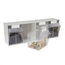 Tilt Bins 4 Section Grey / Clear