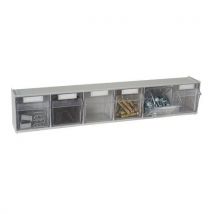 Tilt Bins 6 Section Grey / Clear