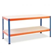 W/bench full lower shelf 915hx1830wx760mmd chip-blue/orange