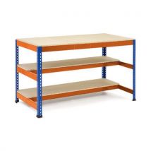 W/bench 2 of 1/2 shelf 915hx1830wx915mmd chip-blue/orange