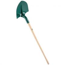 Metal round shovel 27 cm wood handle public works - leborgne
