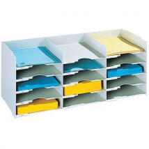 Multi-compartment document organiser 15 compartments width 67.5 cm - grey