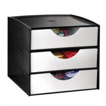 3-drawer unit 18.5x18.3x16.8 black/grey