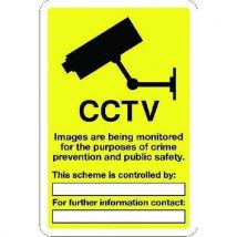 Aluminium post mounting cctv image sign hxw 400x300mm