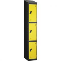 Lemon black frame sloping top 3 door locker 1930x305x305mm