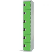 Green 6 door electric lock locker - 1800x300x450mm - elite