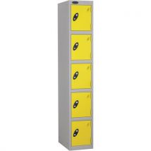Lemon silver frame flat top 5 door locker 1780x305x305mm