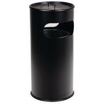Bin with Ashtray - 50L Black Steel Bin - 10 Year Warranty - Outdoor Use