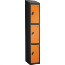 Orange black frame sloping top 3 door locker 1930x305x460mm
