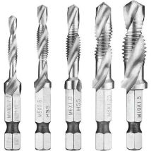Set of 5 tapping drill bits