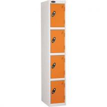 Orange white frame flat top 4 door locker 1780x305x460mm