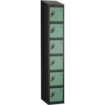 Jade black frame sloping top 6 door locker 1930x305x460mm