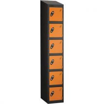 Orange black frame sloping top 6 door locker 1930x305x460mm
