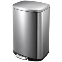 Step Bin - 50L Stainless Steel Trash Can - Soft-Close Lid - Indoor Use