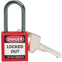 Red comp. Safety padlock w. Alu. Shackle keyed different