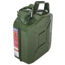 5l green metal jerry can - steel petrol can - faithfull