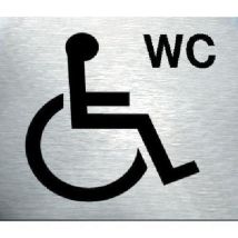 Stainless steel prestige disabled toilet sign hxw 100x100mm