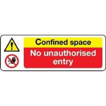 Rigid plastic confined space no entry sign hxw 600x400mm