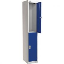 Blue 2 tier locker - 1800x450x450mm - hasp lock