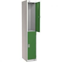 Green 2 tier locker - 1800x300x300mm - hasp lock