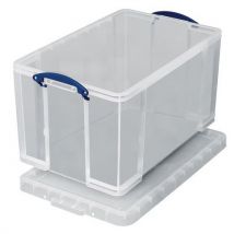 Really Useful Products - Transparent plastic 84l storage container + lid