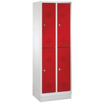 Cloakroom locker 2 levels h1800xw610xd500 red