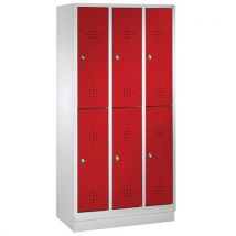 Cloakroom locker 2 levels h1800xw900xd500 red
