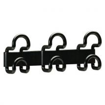 Wall-mounted coat rack 3 double hooks black