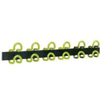 Wall-mounted coat rack 6 double hooks lime green