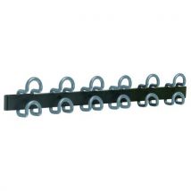 Wall-mounted coat rack 6 double hooks petrol blue